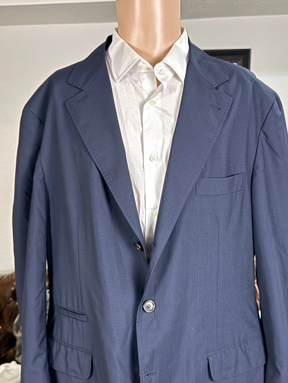 Brunello Cucinelli Navy Blue Unstructured Blazer Sport Jacket 58 48R US Men's